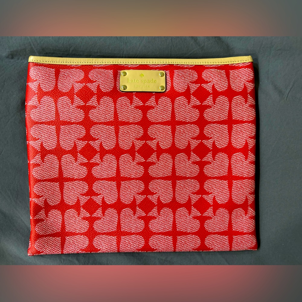 Kate Spade red “spade” iPad bag